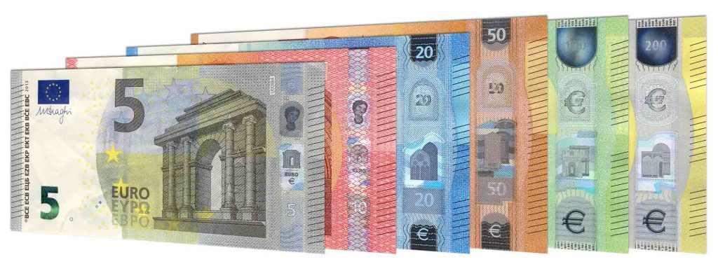 Euro banknotes