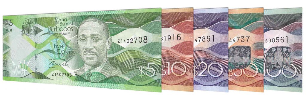 Barbados Dollar banknotes