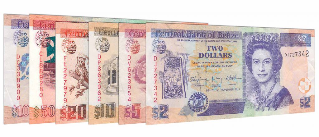 Belize Dollar banknotes
