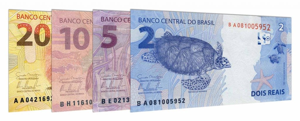 Brazilian Reais banknotes
