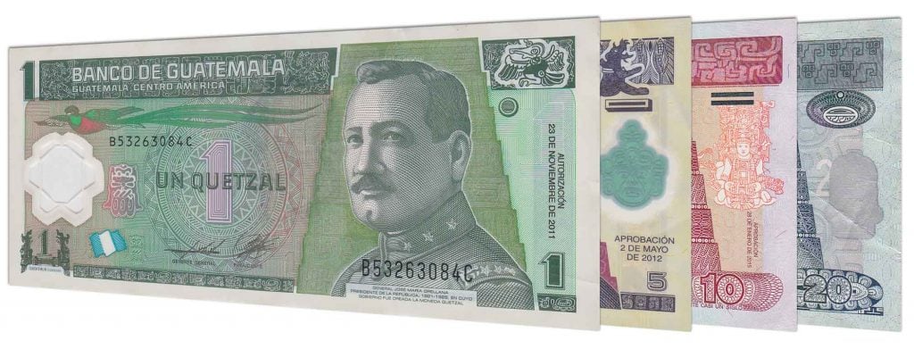 Guatemalan Quetzal banknotes