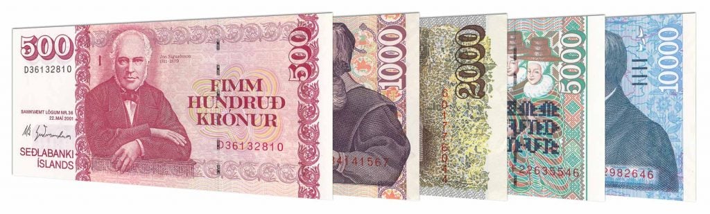 Icelandic Krona banknotes