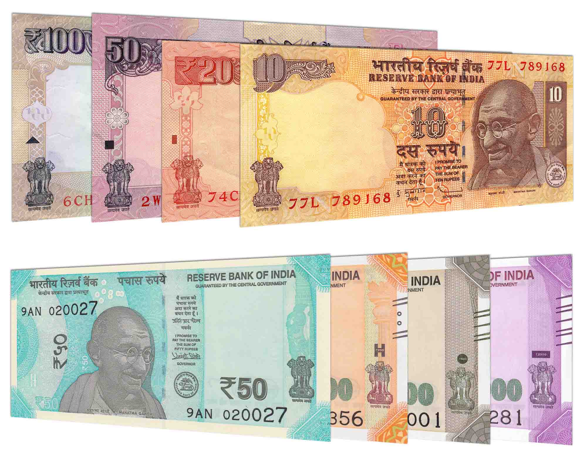 current indian rupee banknotes v4