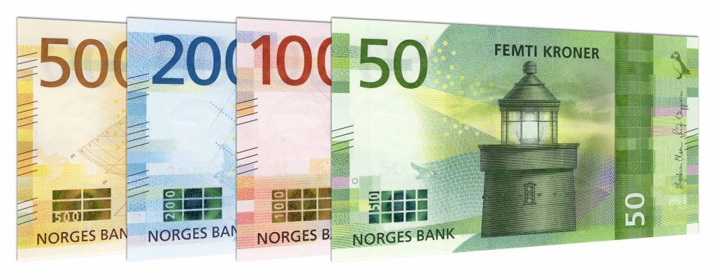 current Norwegian Kroner banknotes