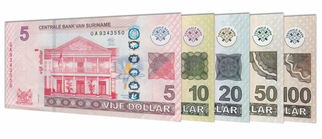 Surinamese Dollar banknotes