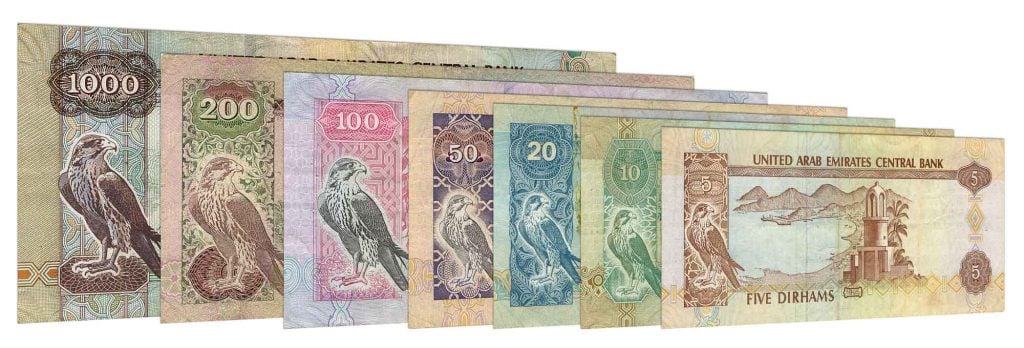 UAE dirham banknotes