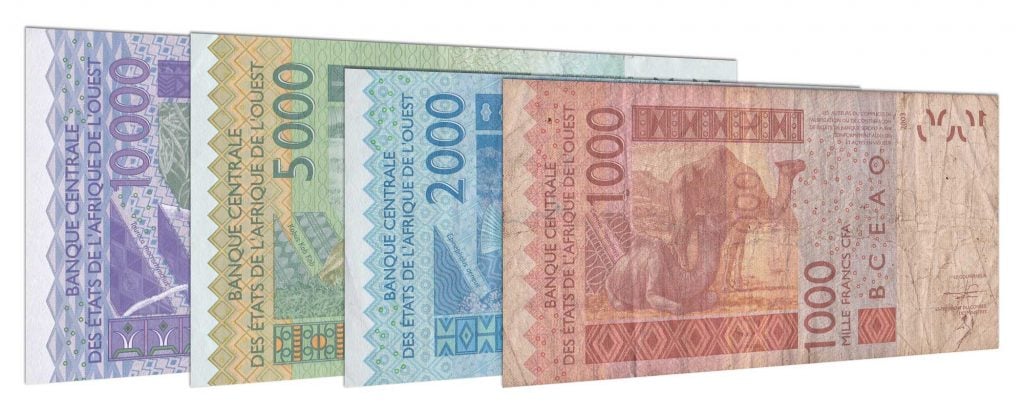 West African CFA franc banknotes