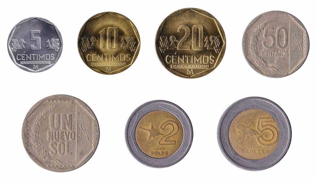 Peruvian sol coins