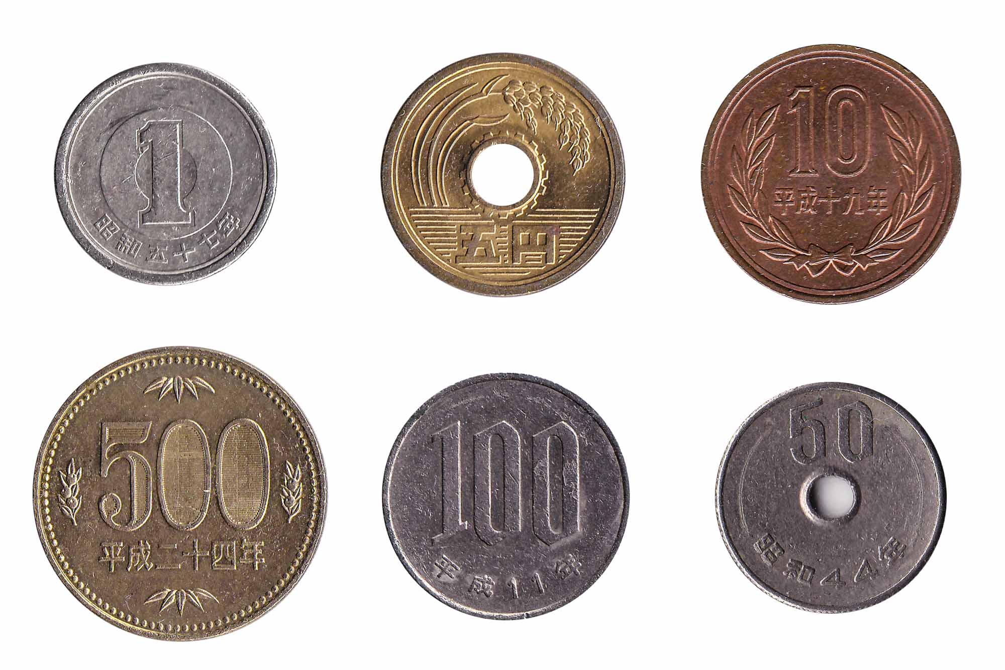 Japanese yen coins