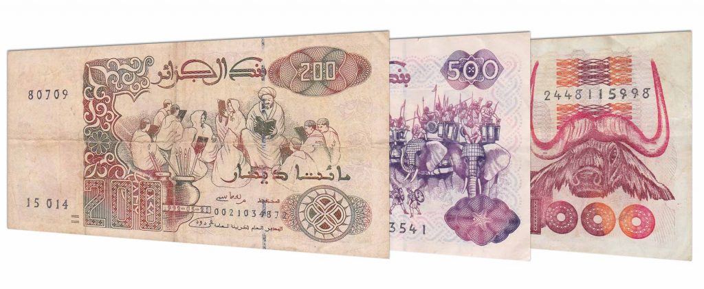 Algerian Dinar banknotes
