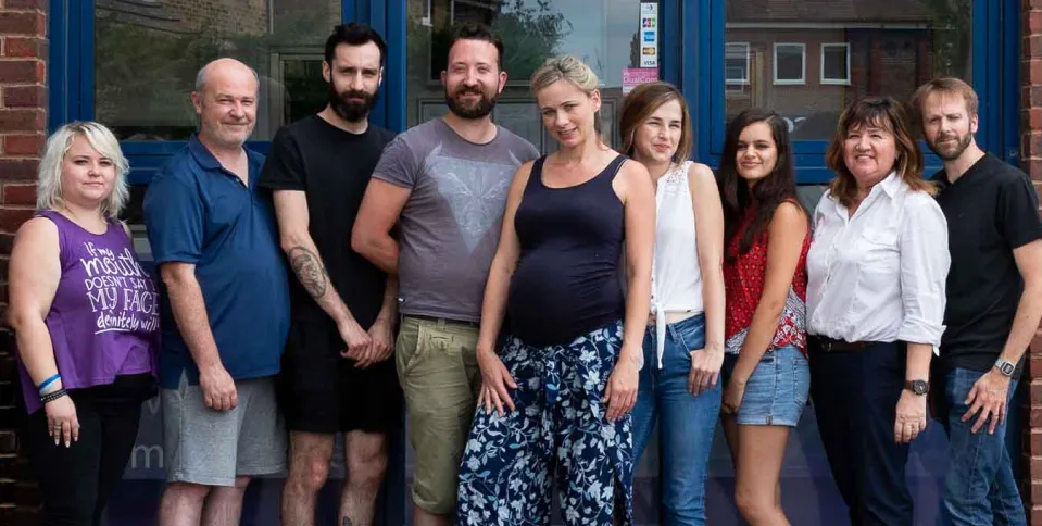 The Manor FX team stood outside their Bureau de change in Datchet The Manor FX team stood outside their Bureau de change in Datchet