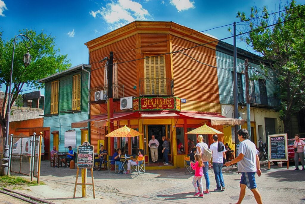 Colourful old buildings in La Boca Buenos Aires