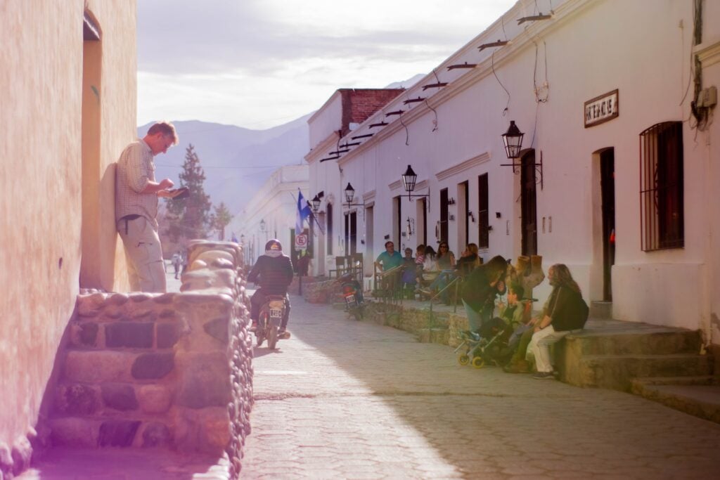 View looking down a street in Salta, Argentina