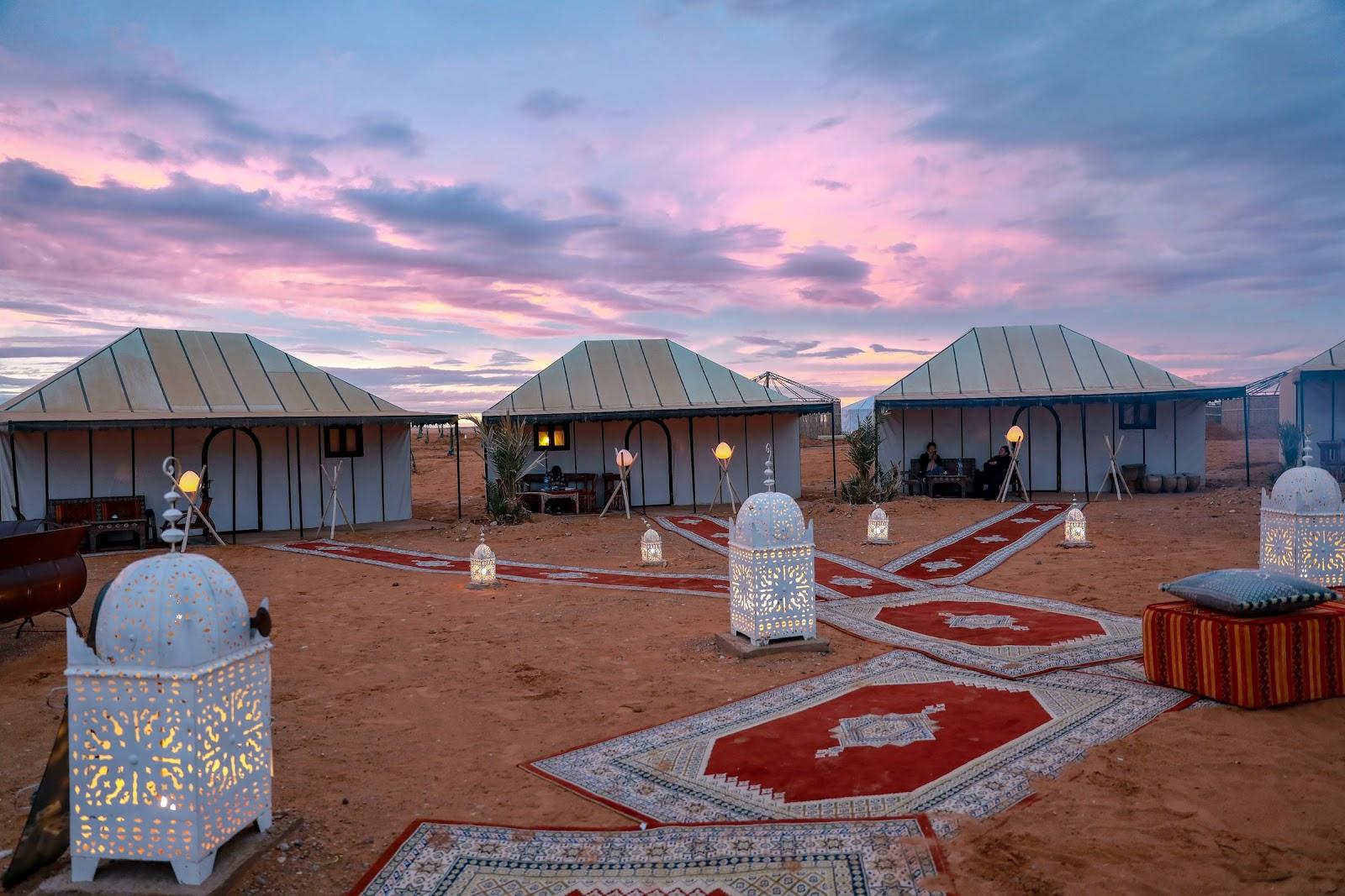 Campsite in the Sahara Desert.