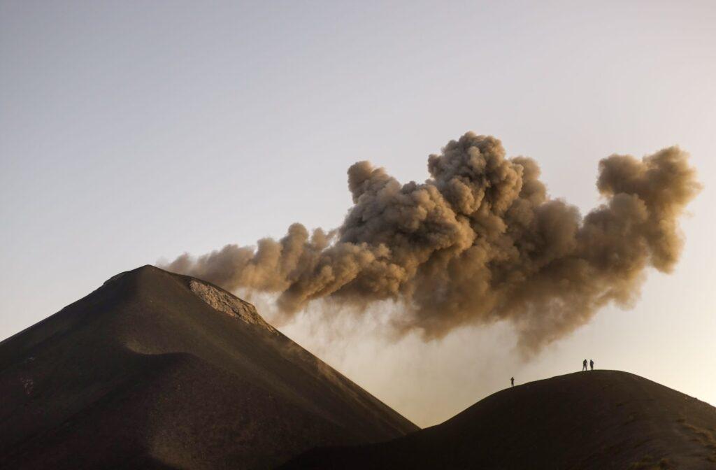 Smoke billowing from Fuego Volcano in Guatemala