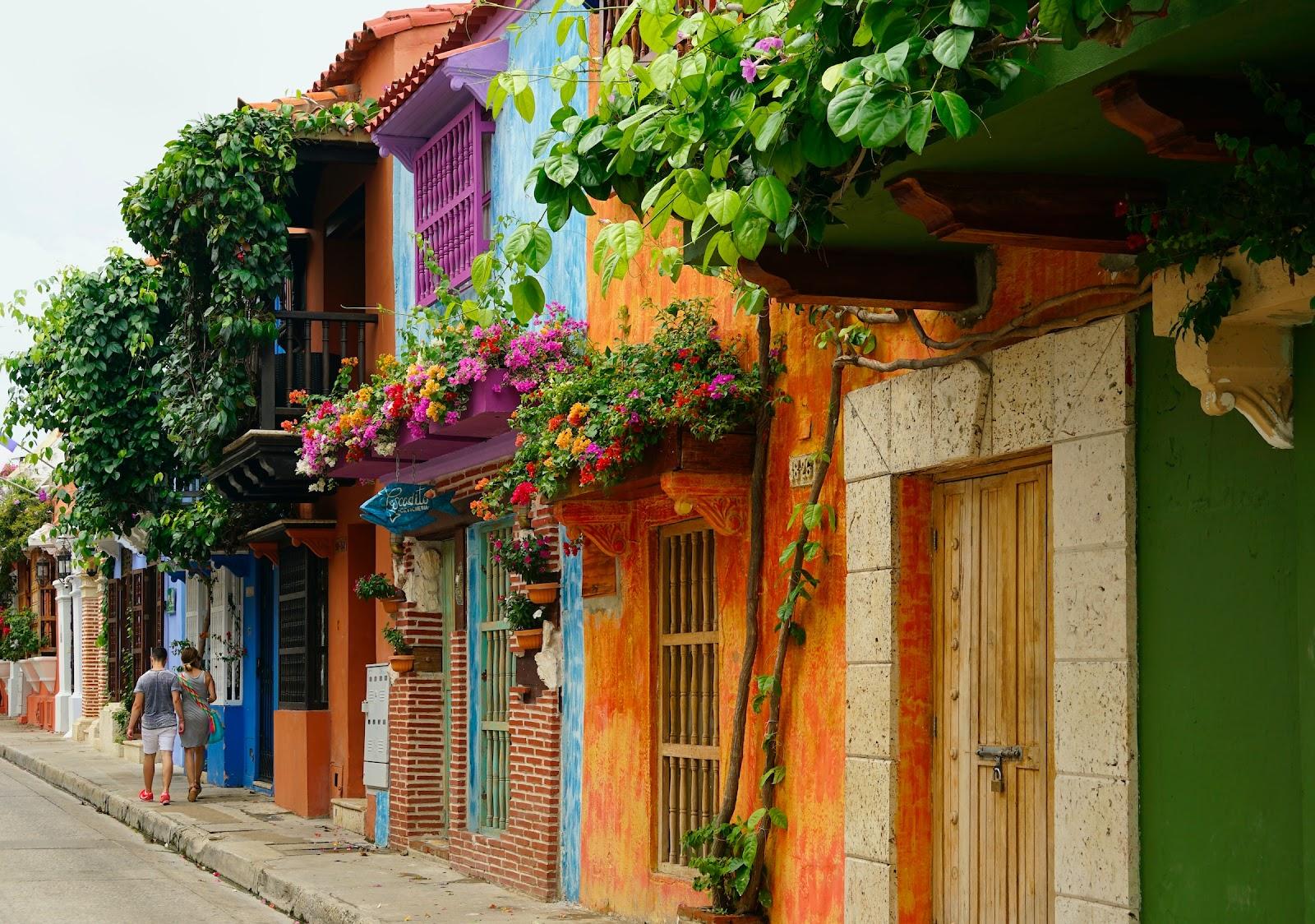 A row of colourful houses in Colombia