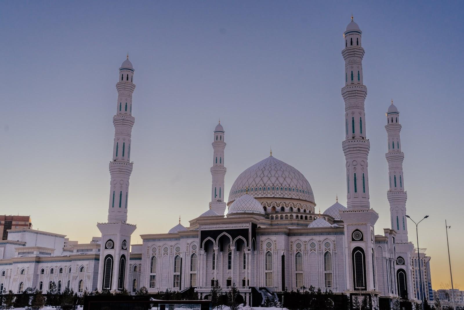 An amazing white Kazakh temple