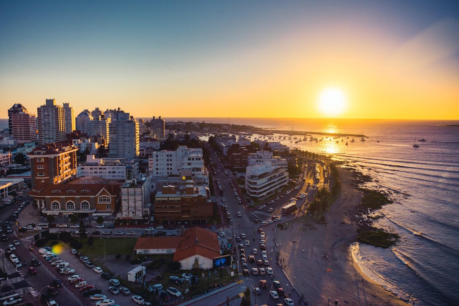 Over looking a Uruguayan beach side town.