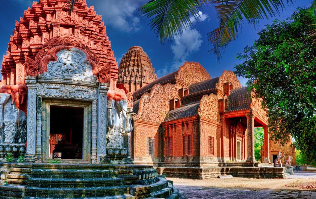 A colourful Cambodian temple