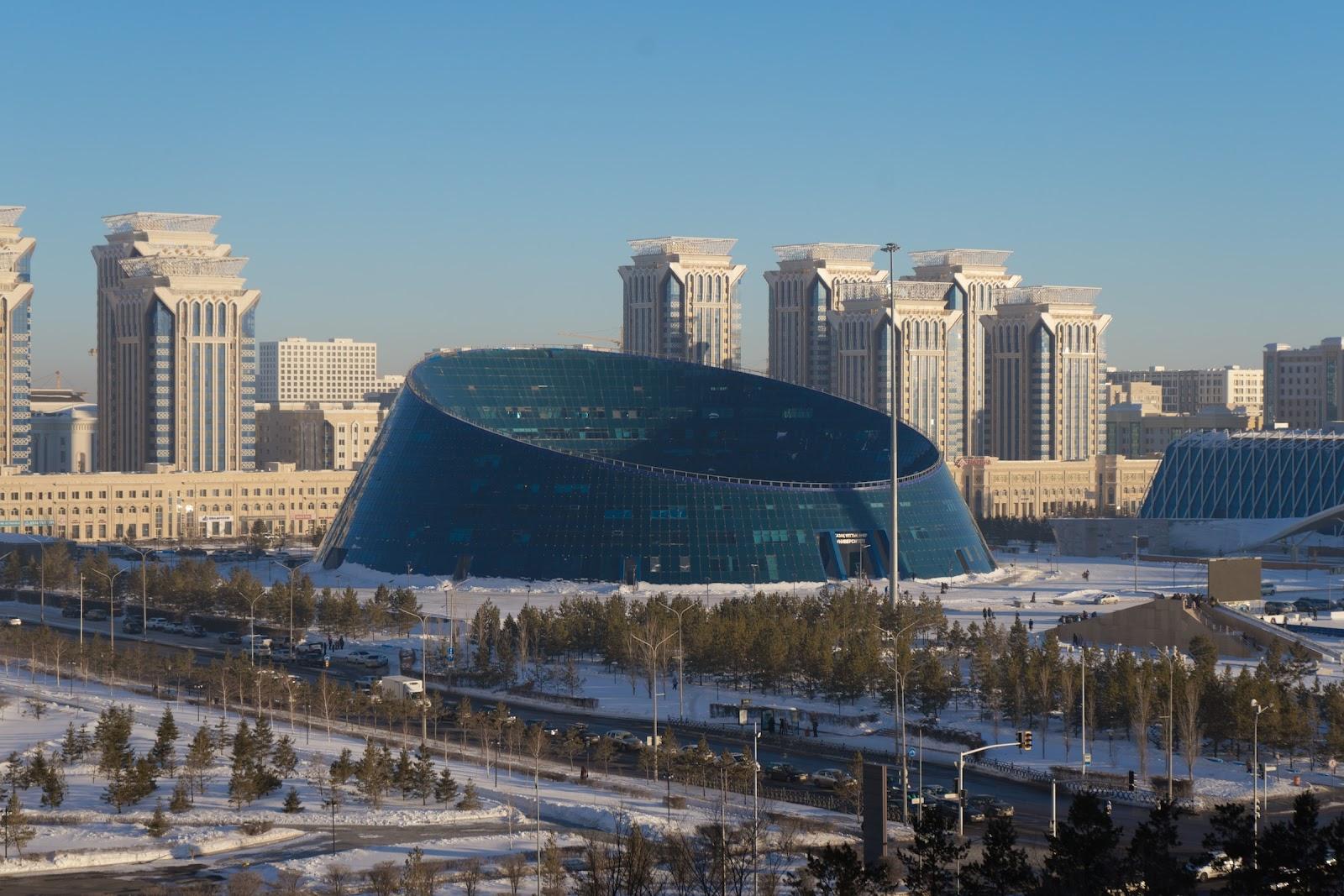 A snow city line in Kazakhstan