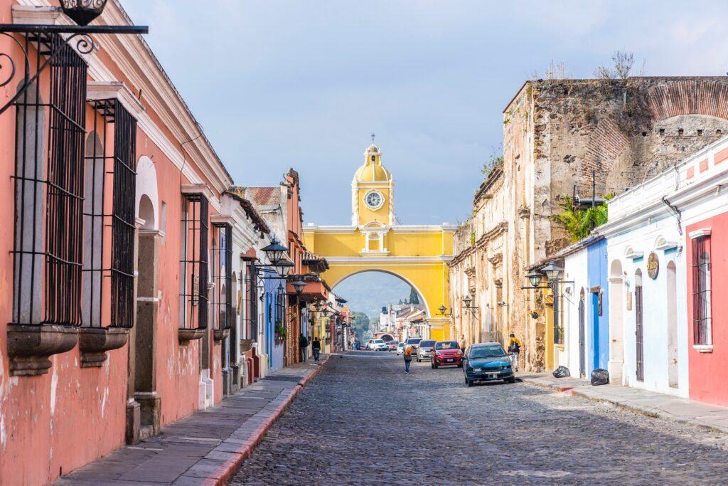 Calle del Arco, a picturesque street located in the historic town of Antigua Guatemala