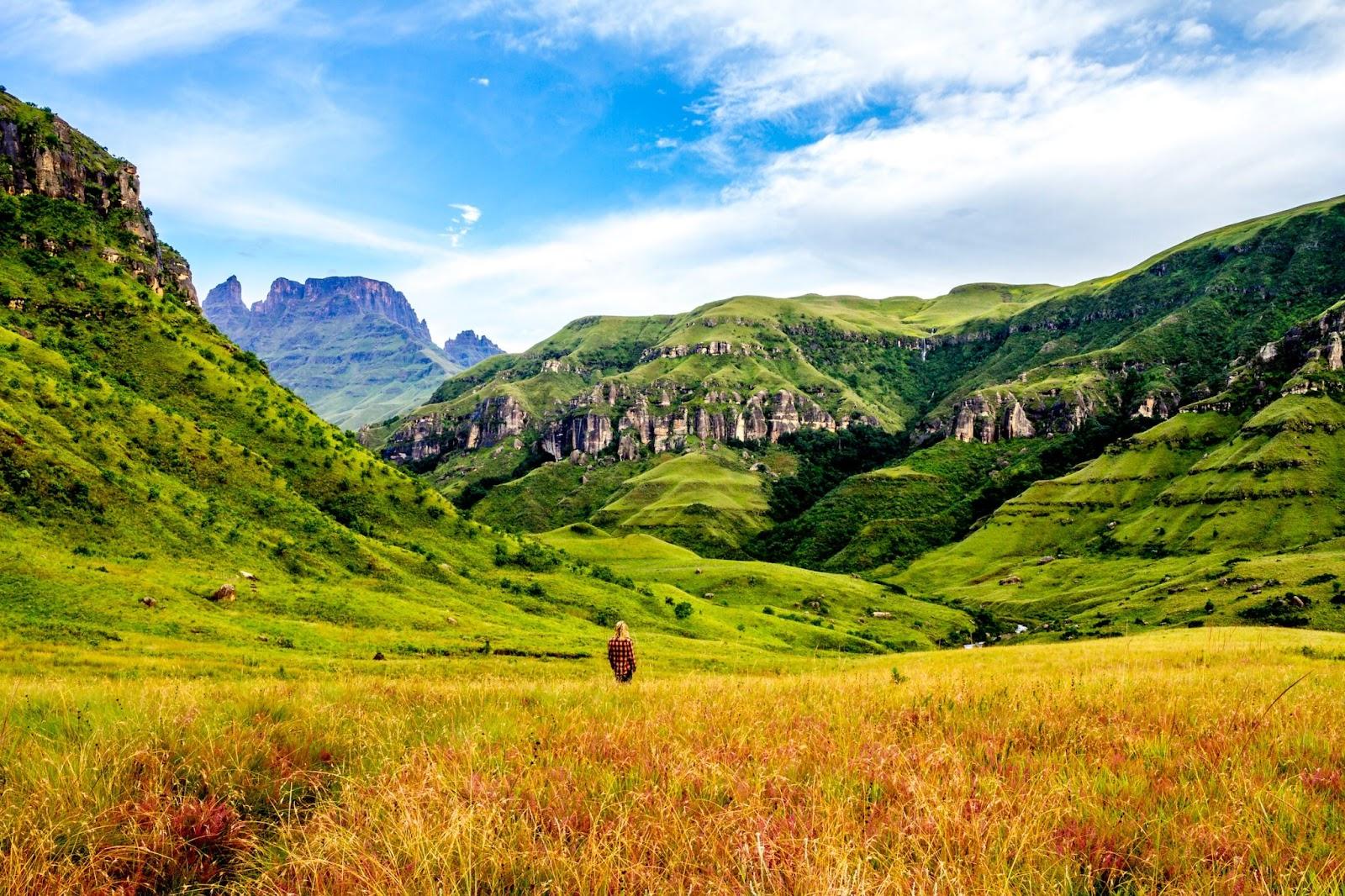 Drakensberg Mountain range in South Africa.