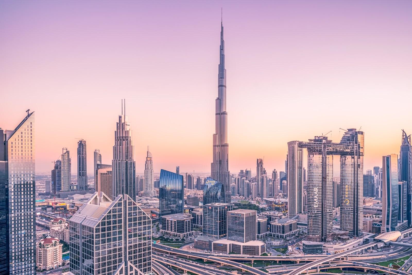 The tallest building in the world. The Burj Khalifa.