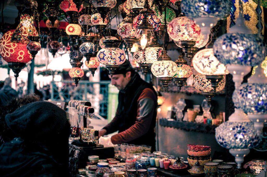 Lantern seller in Bazar na Polnej Turkey