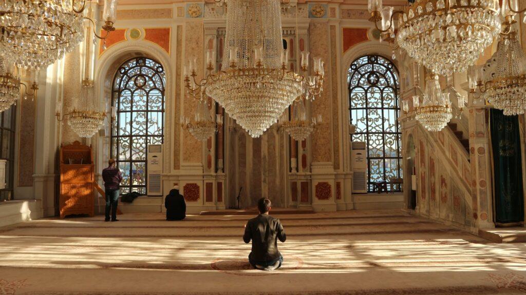 Inside Ortaköy mosque Turkey