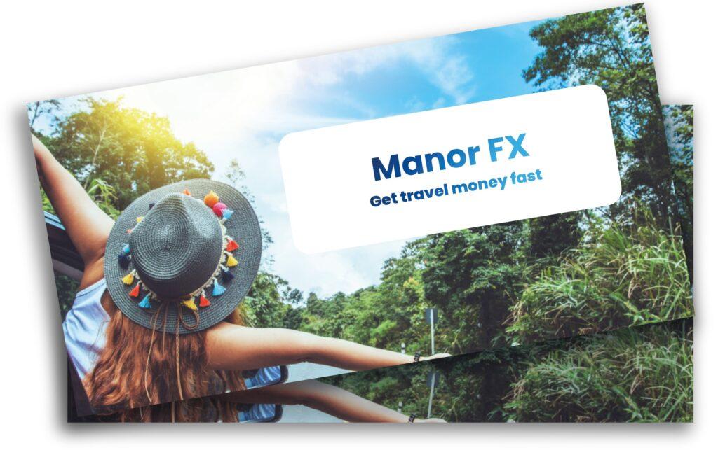 Two Manor FX currency envelopes stacked on top of each other.