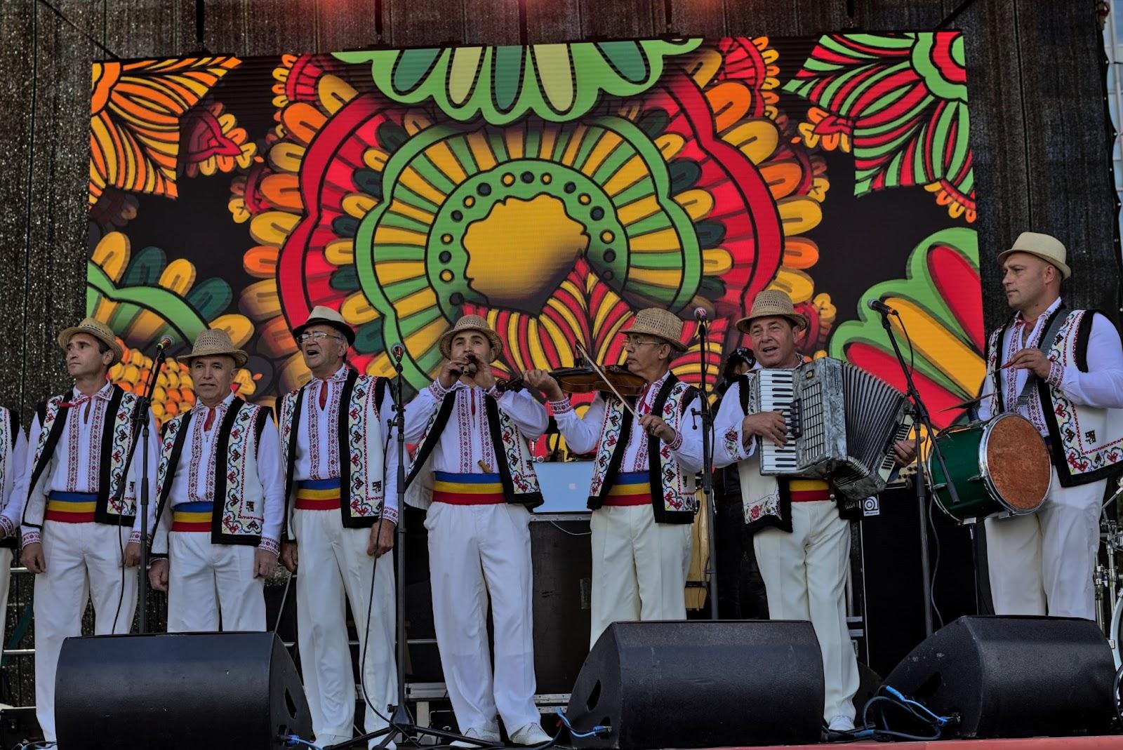 National Wine Day celebration in the capital. Folk artists in national costumes perform at a free open festival Chisinau, Moldova