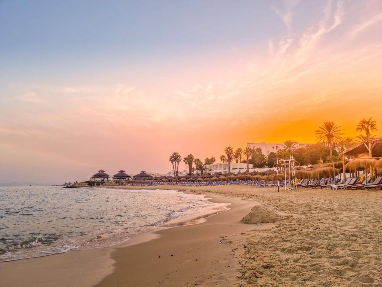 Sunset on a Tunisian beach.