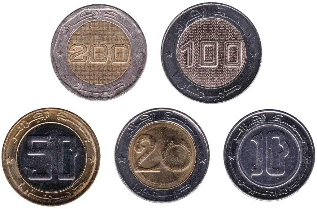 Algerian dinar coins