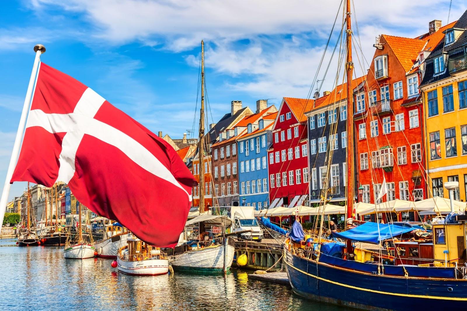 A colourful seaside port in Denmark.