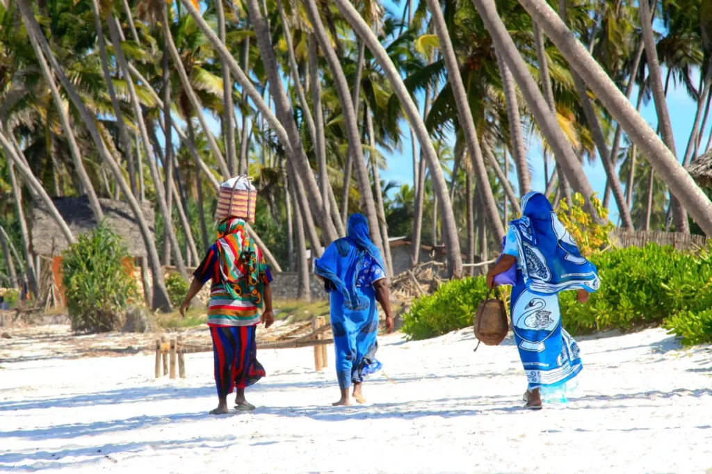Zanzibar women On Sandy Beach
