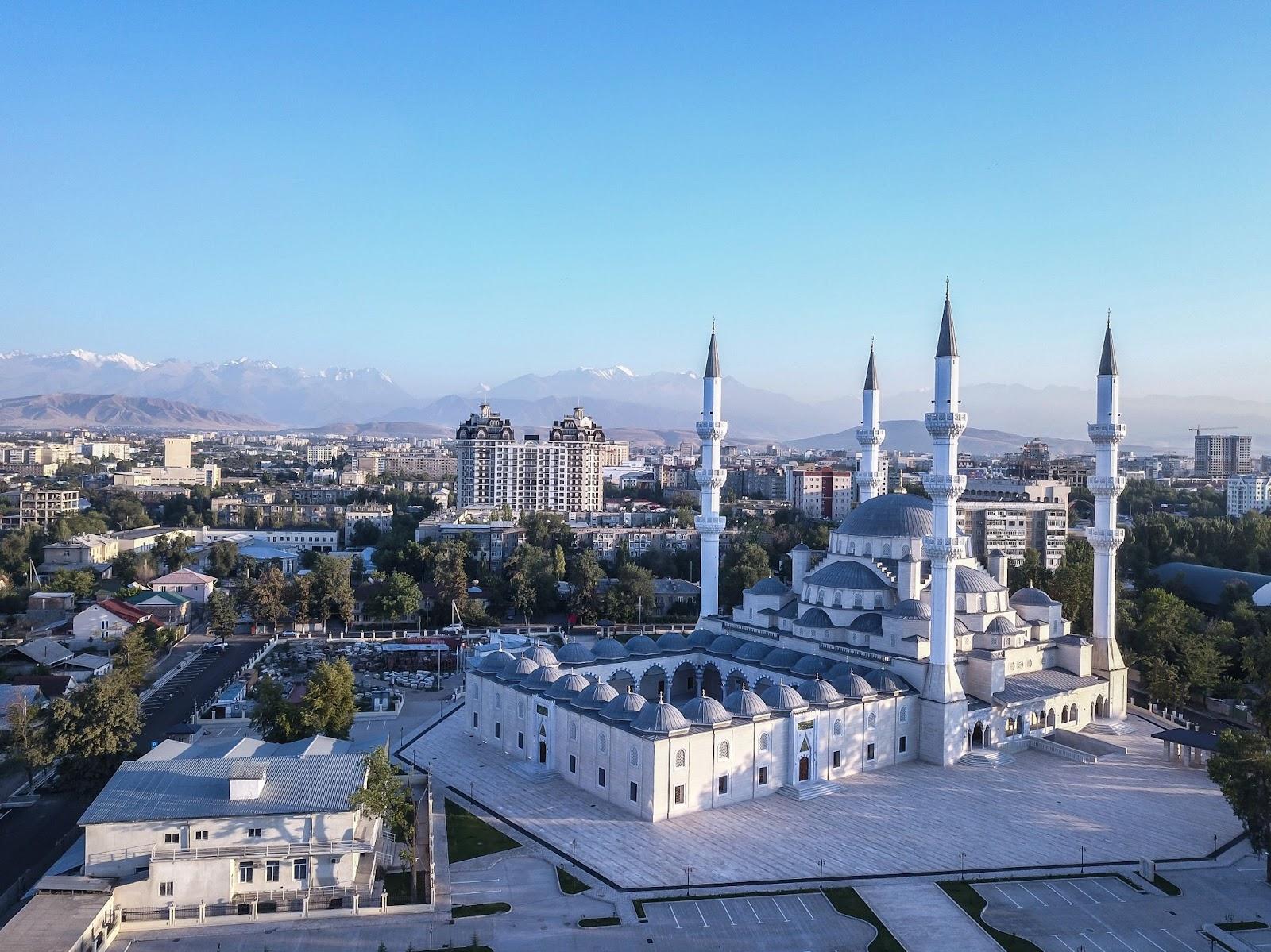 The Central Mosque of Imam Sarakhsi, in the Kyrgyz capital Bishkek.
