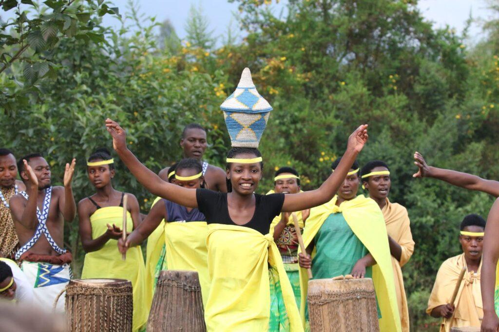 Traditional Dance, young People dancing for Tourists. Ruhengeri, Rwanda, Africa