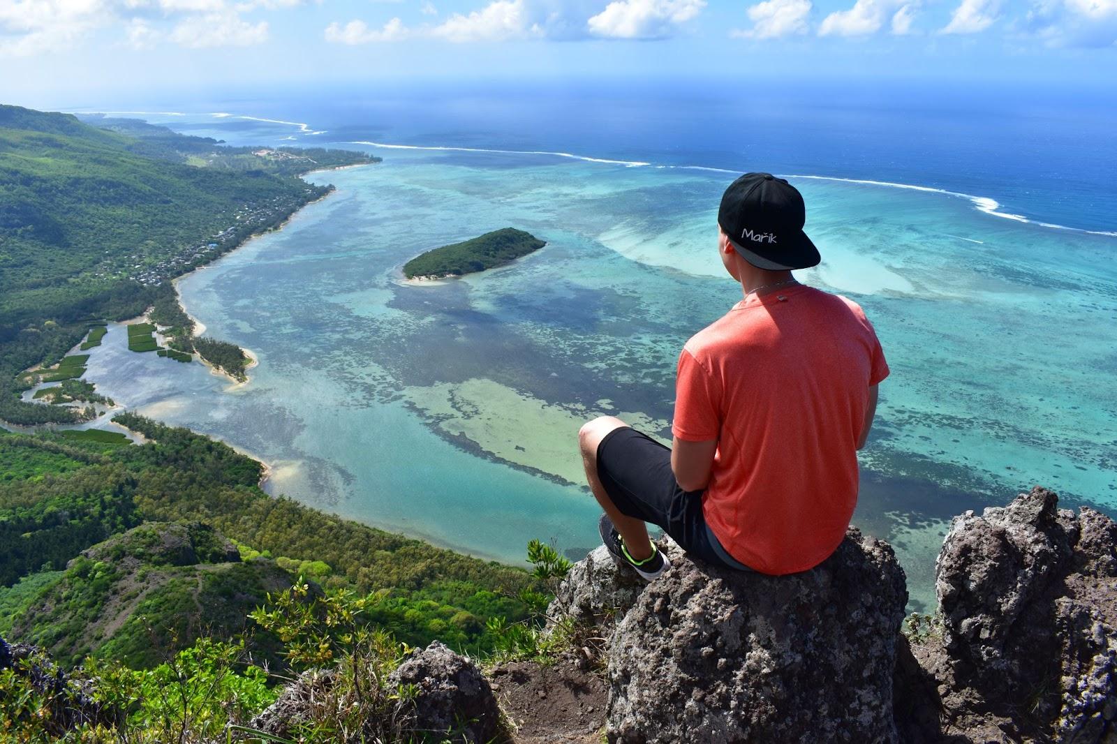 Le Morne Brabant, beautiful view from top of the mountain. Mauritius