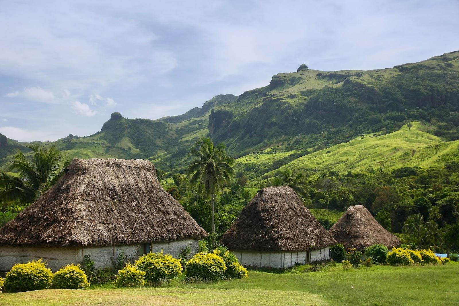 Traditional houses of Navala village, Viti Levu island, Fiji