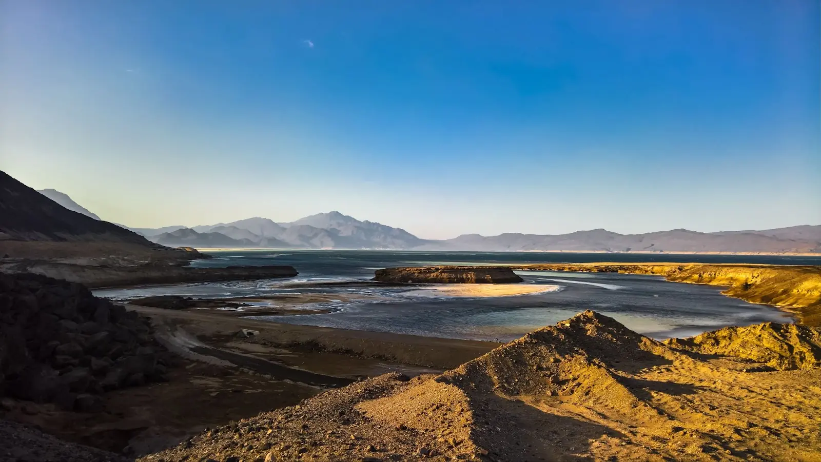Panorama of Crater salt lake Assal, Djibouti