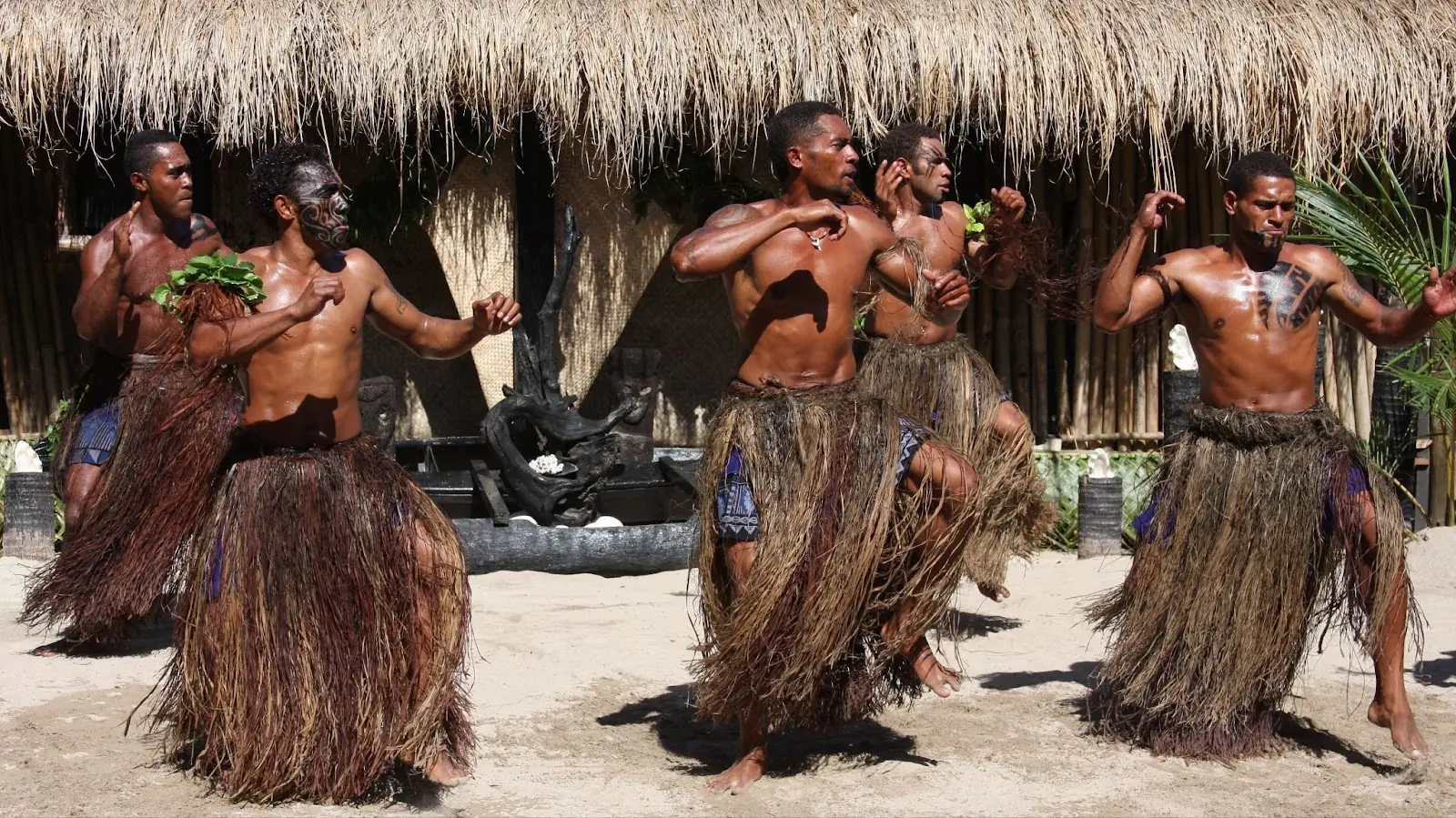 Robinson Crusoe island's dance group performs traditional Meke dance at Dancing Spectacular