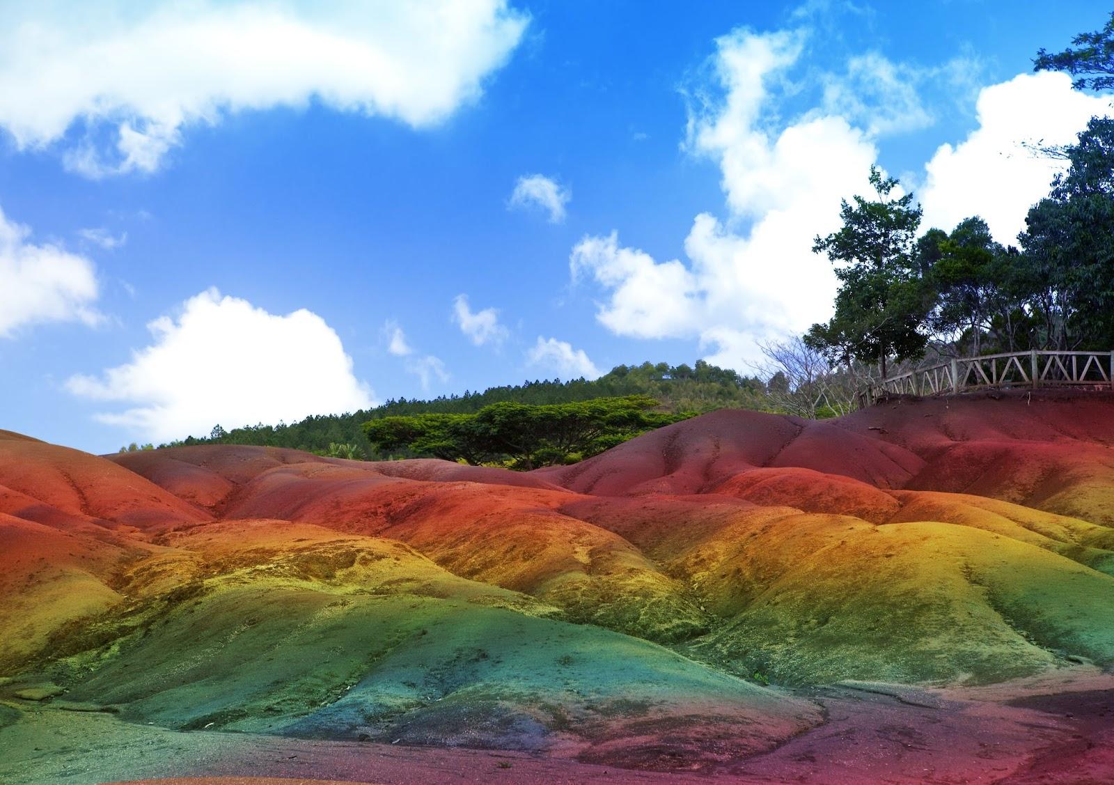Main sight of Mauritius- Chamarel- seven colour lands