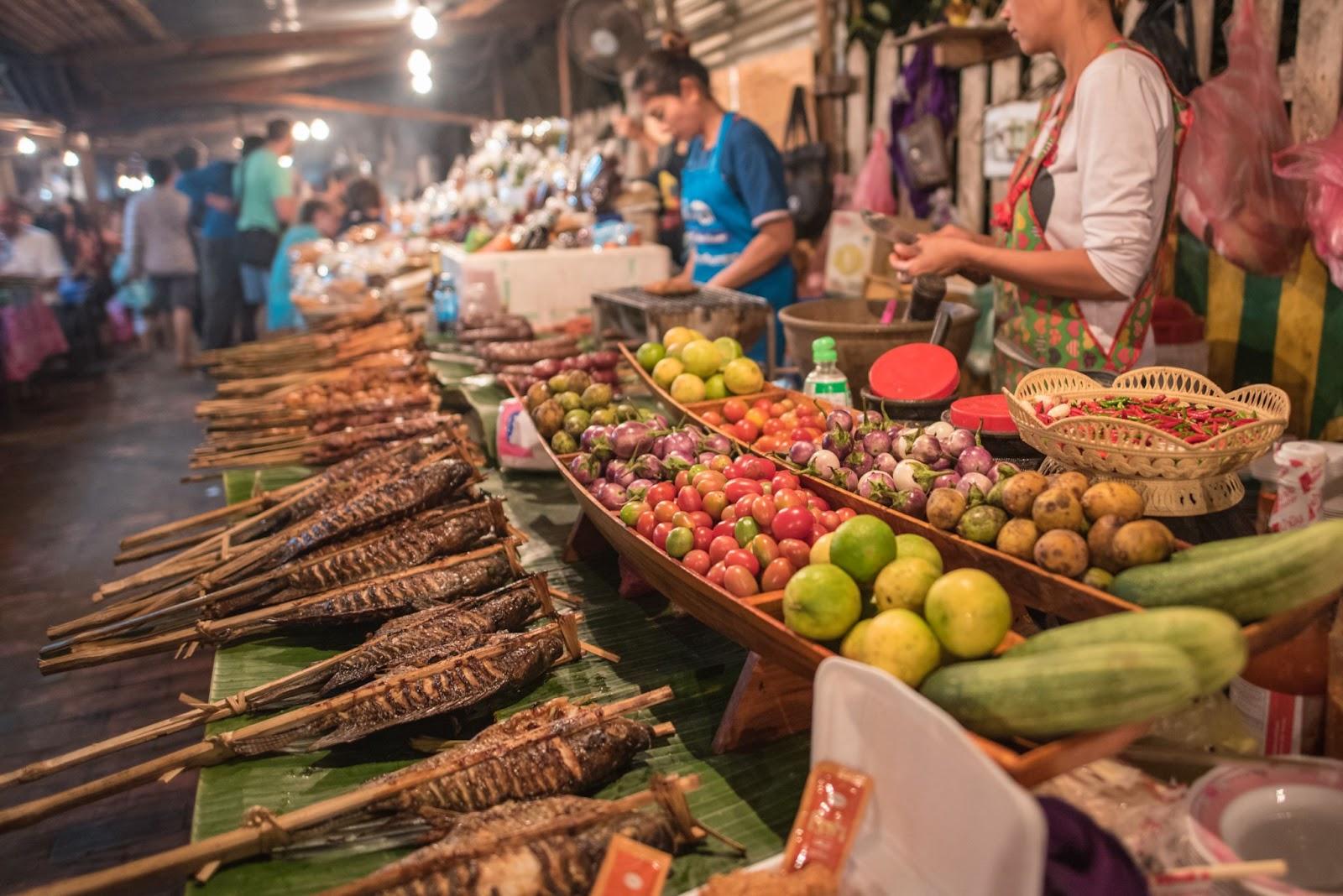 Street food in Luang Prabang, Laos