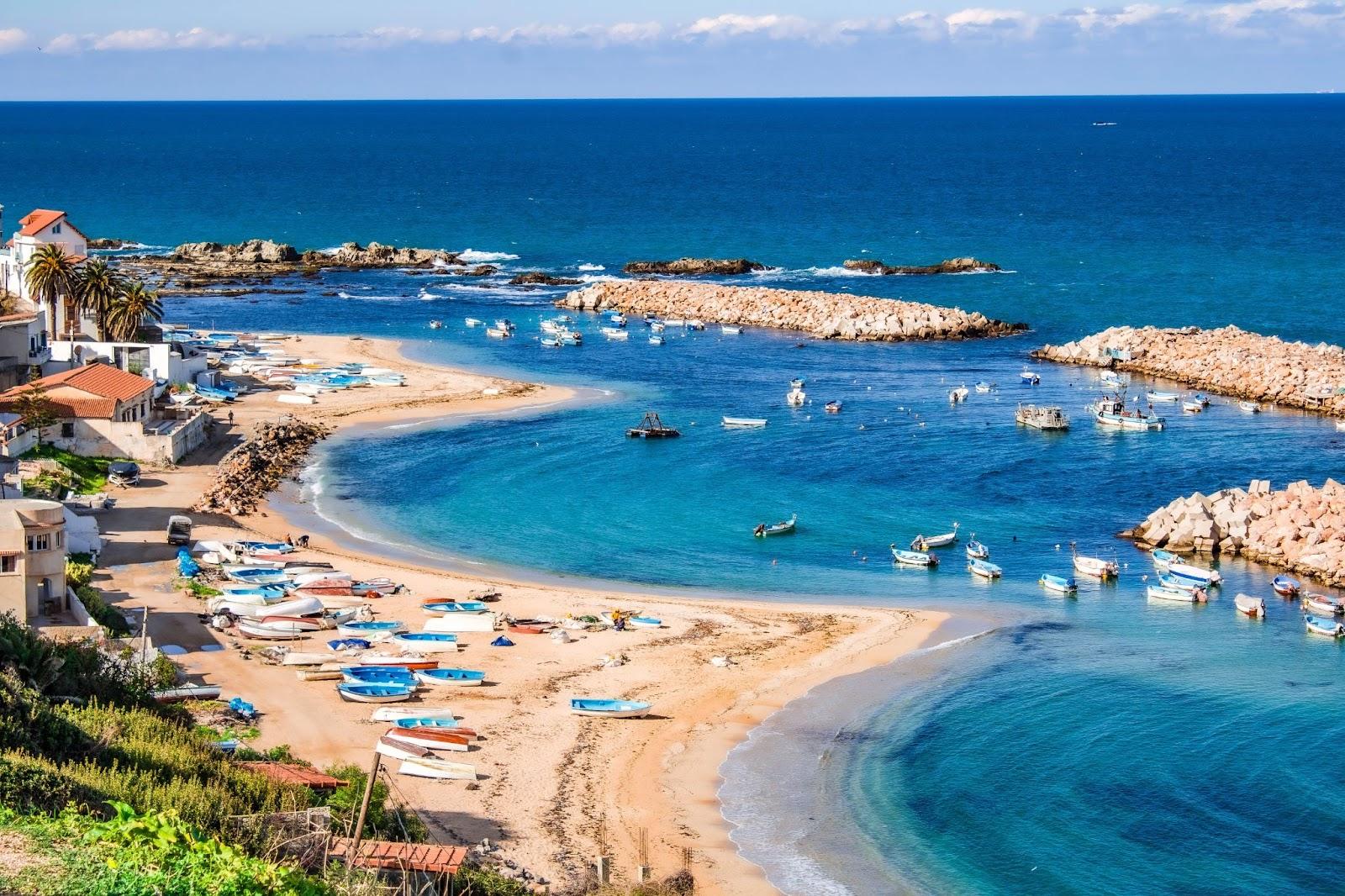 Aerial view of a beach in Algeria
