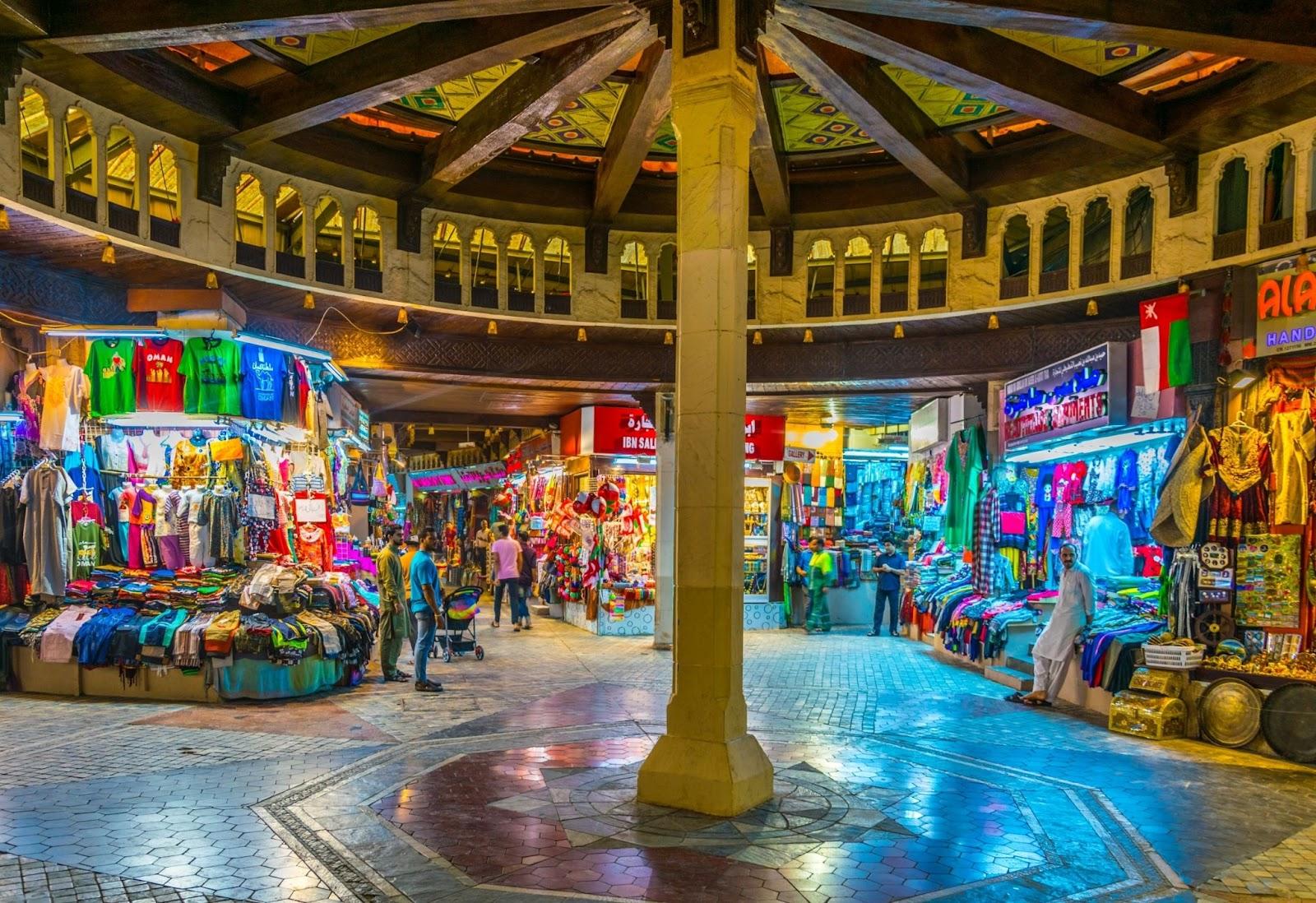 iew of the Muttrah souq in Muscat, Oman.