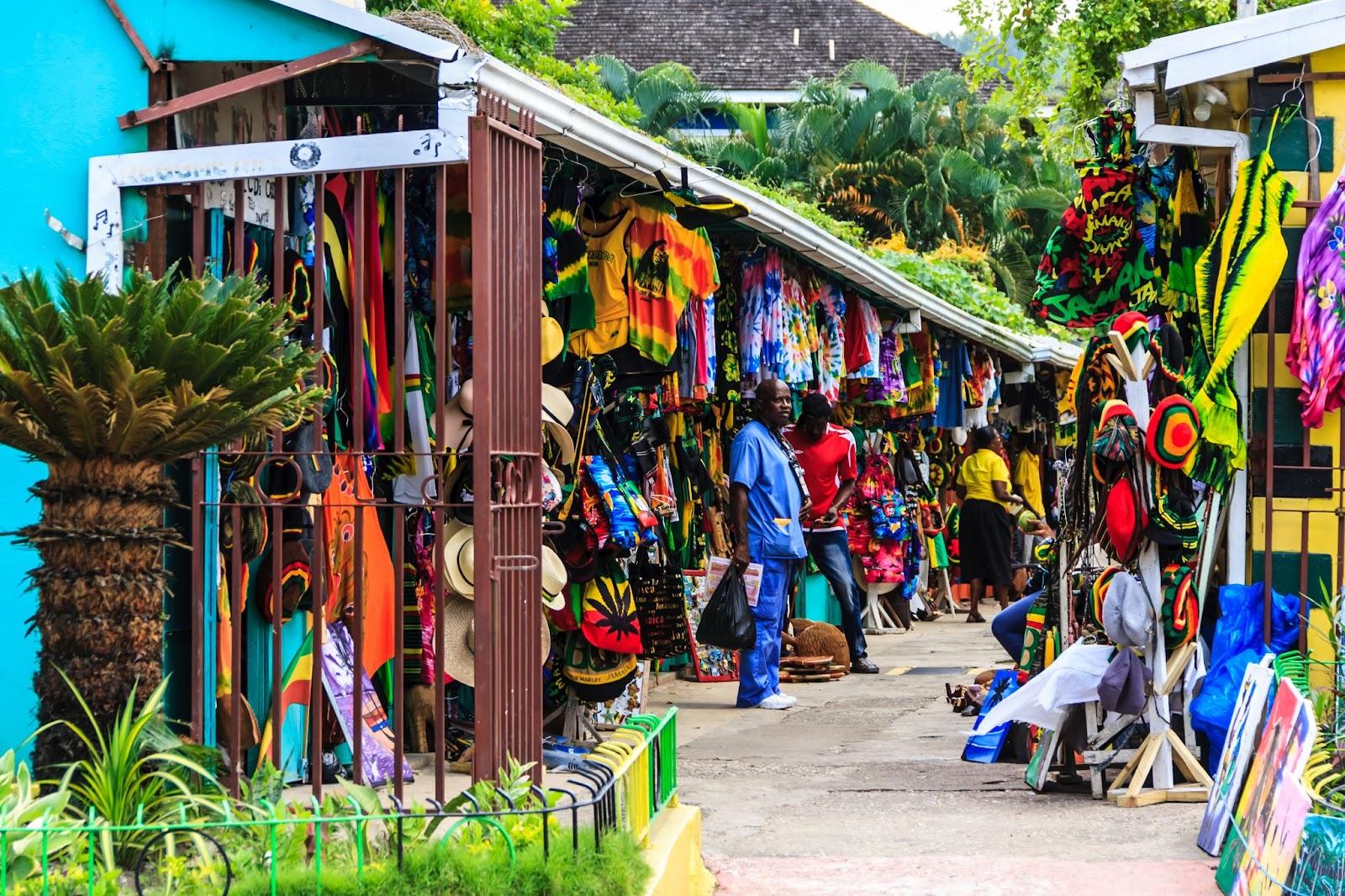 Ocho Rios, Jamaica - Souvenir street market.