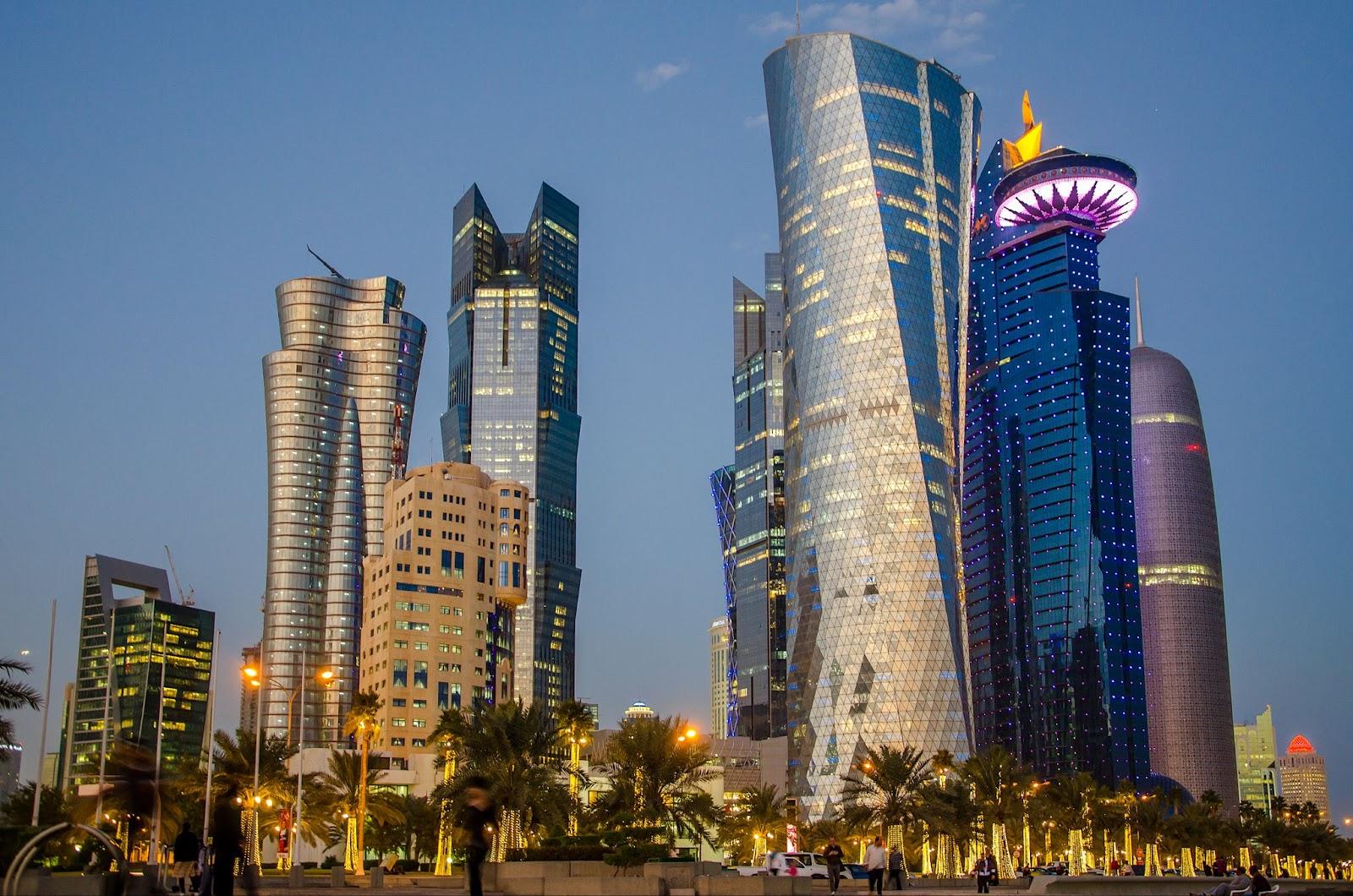 Doha Qatar at blue hour