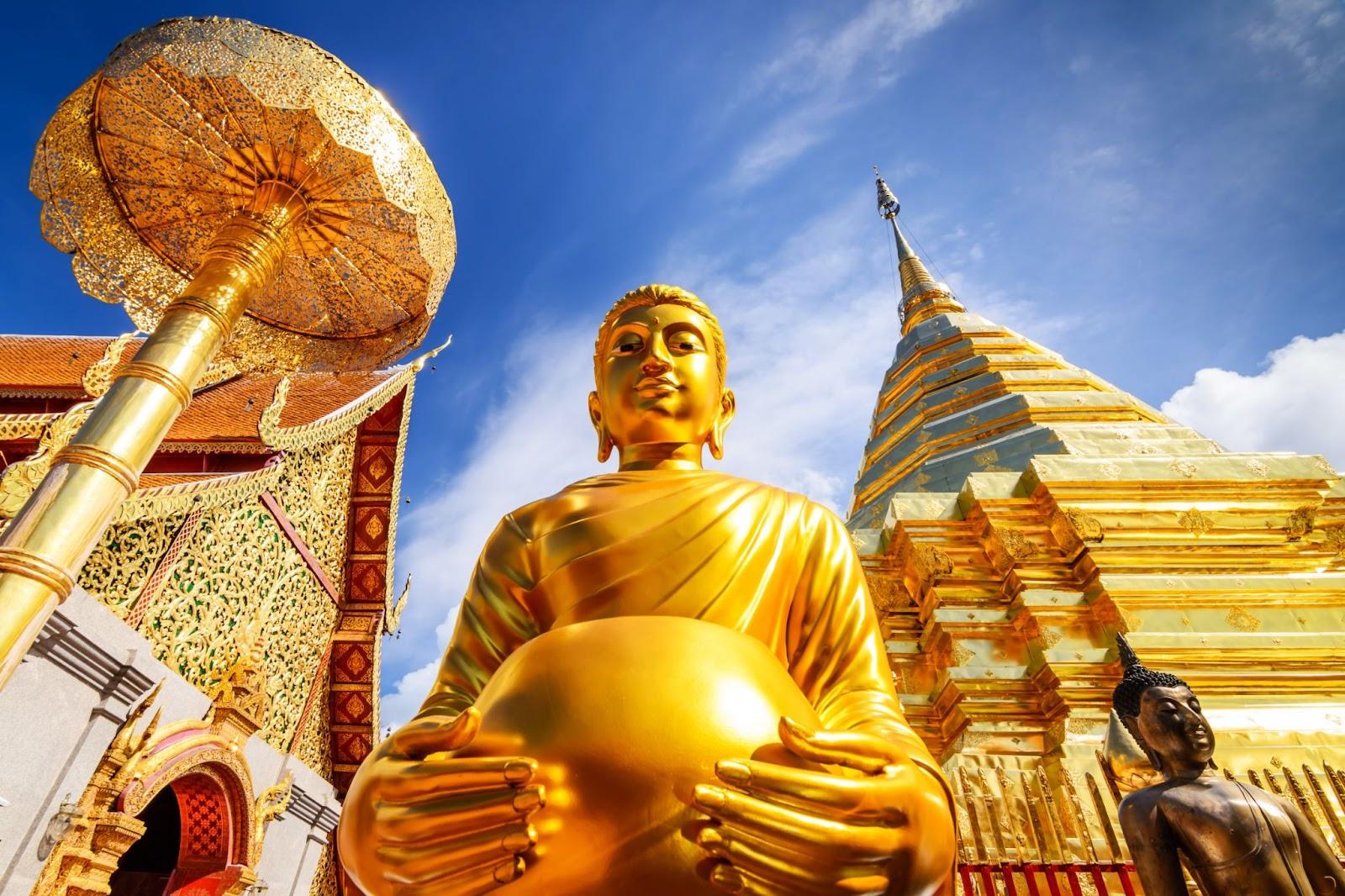 Wat Phra That Doi Suthep is tourist attraction of Chiang Mai, Thailand.Asia