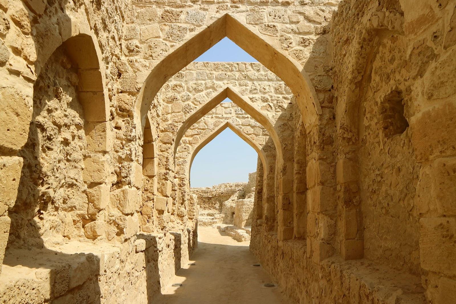 The Symbolic Archways of Bahrain Fort or Qal'at al-Bahrain, Archaeological Site in Manama, Bahrain