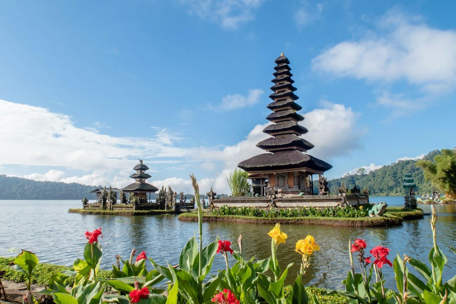 Temple in water in Bali